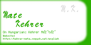 mate kehrer business card